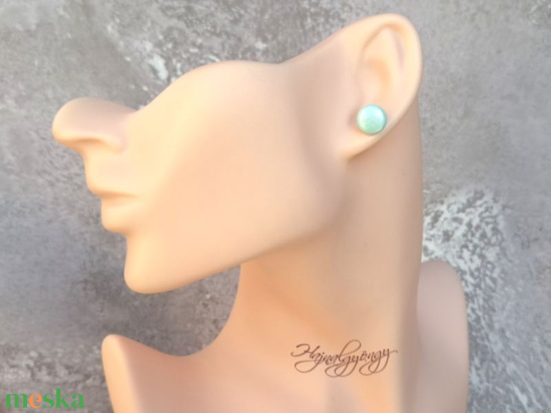 Menta nemesacél fülbevaló 10 mm - ékszer - fülbevaló - pötty fülbevaló - Meska.hu