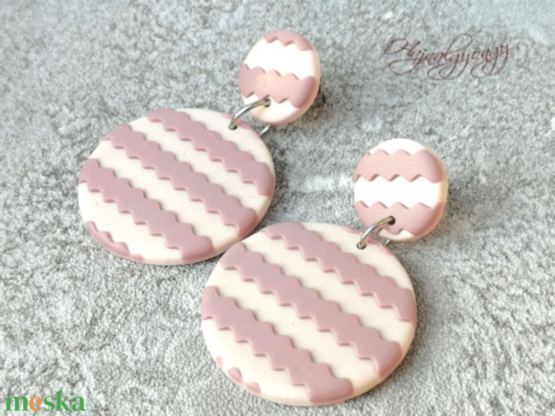 PASZTELL CSÍKOK nemesacél fülbevaló - ékszer - fülbevaló - lógó fülbevaló - Meska.hu