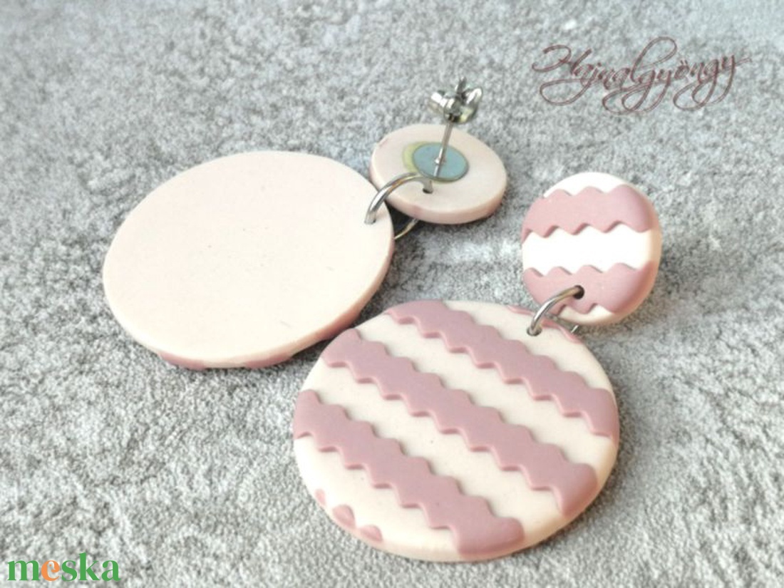 PASZTELL CSÍKOK nemesacél fülbevaló - ékszer - fülbevaló - lógó fülbevaló - Meska.hu