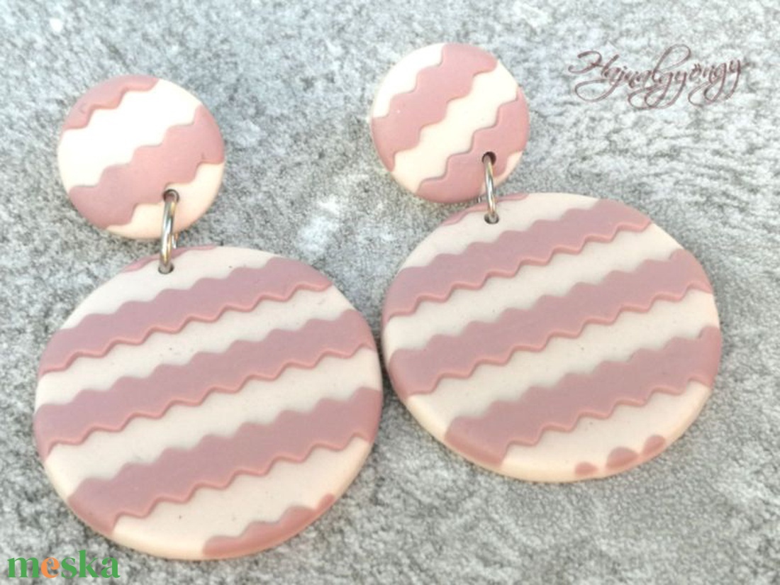 PASZTELL CSÍKOK nemesacél fülbevaló - ékszer - fülbevaló - lógó fülbevaló - Meska.hu