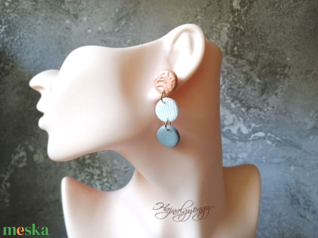 HÁROM KÖR nemesacél fülbevaló - ékszer - fülbevaló - lógó fülbevaló - Meska.hu