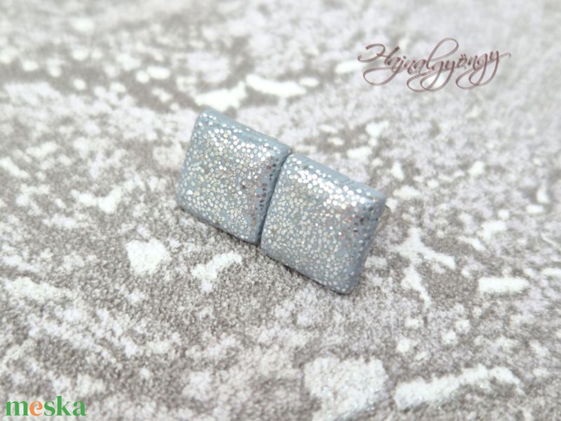 EZÜST NÉGYZET nemesacél fülbevaló 10 mm - ékszer - fülbevaló - pötty fülbevaló - Meska.hu