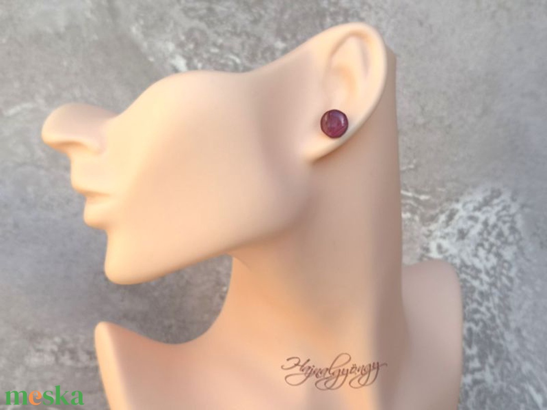 BURGUNDI nemesacél fülbevaló 10 mm - ékszer - fülbevaló - pötty fülbevaló - Meska.hu