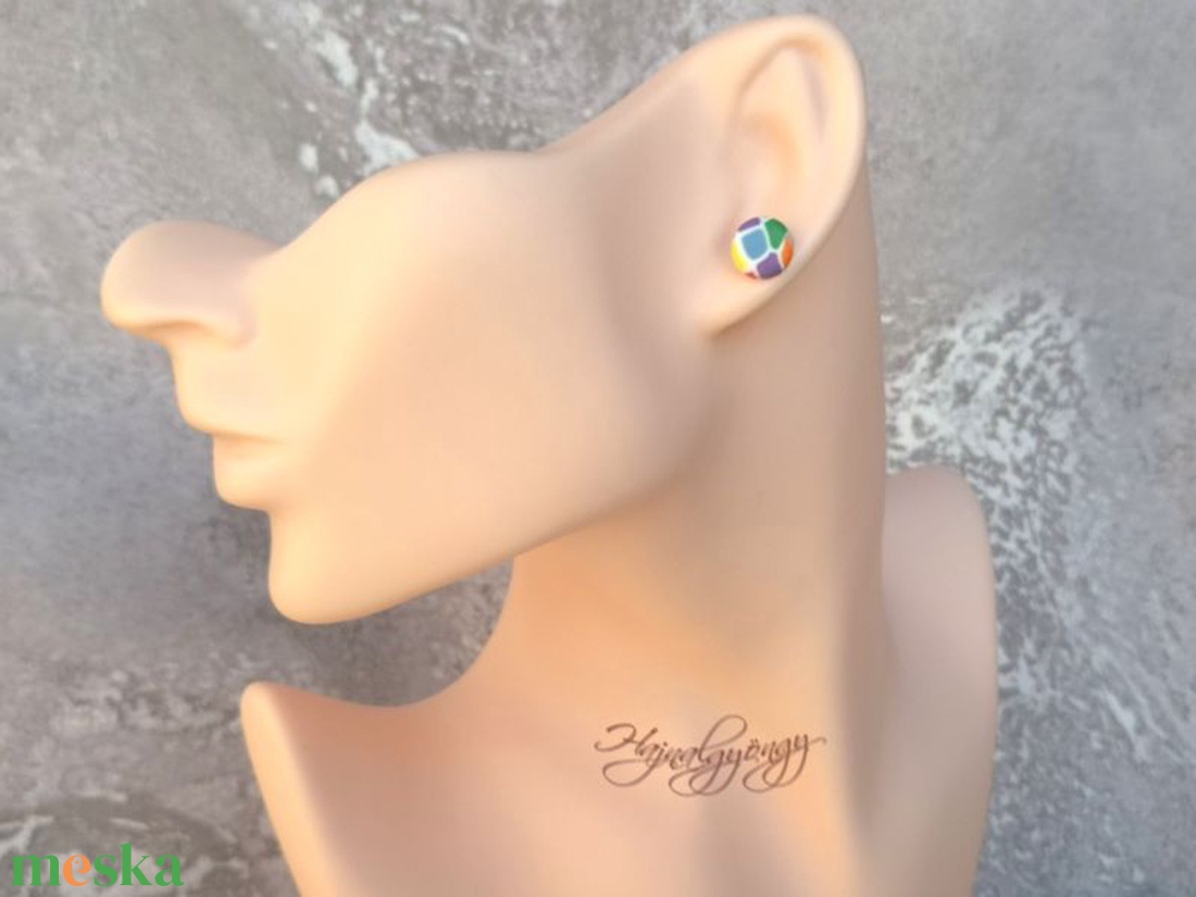 NYÁRI SZÍNEK nemesacél fülbevaló 10 mm - ékszer - fülbevaló - pötty fülbevaló - Meska.hu