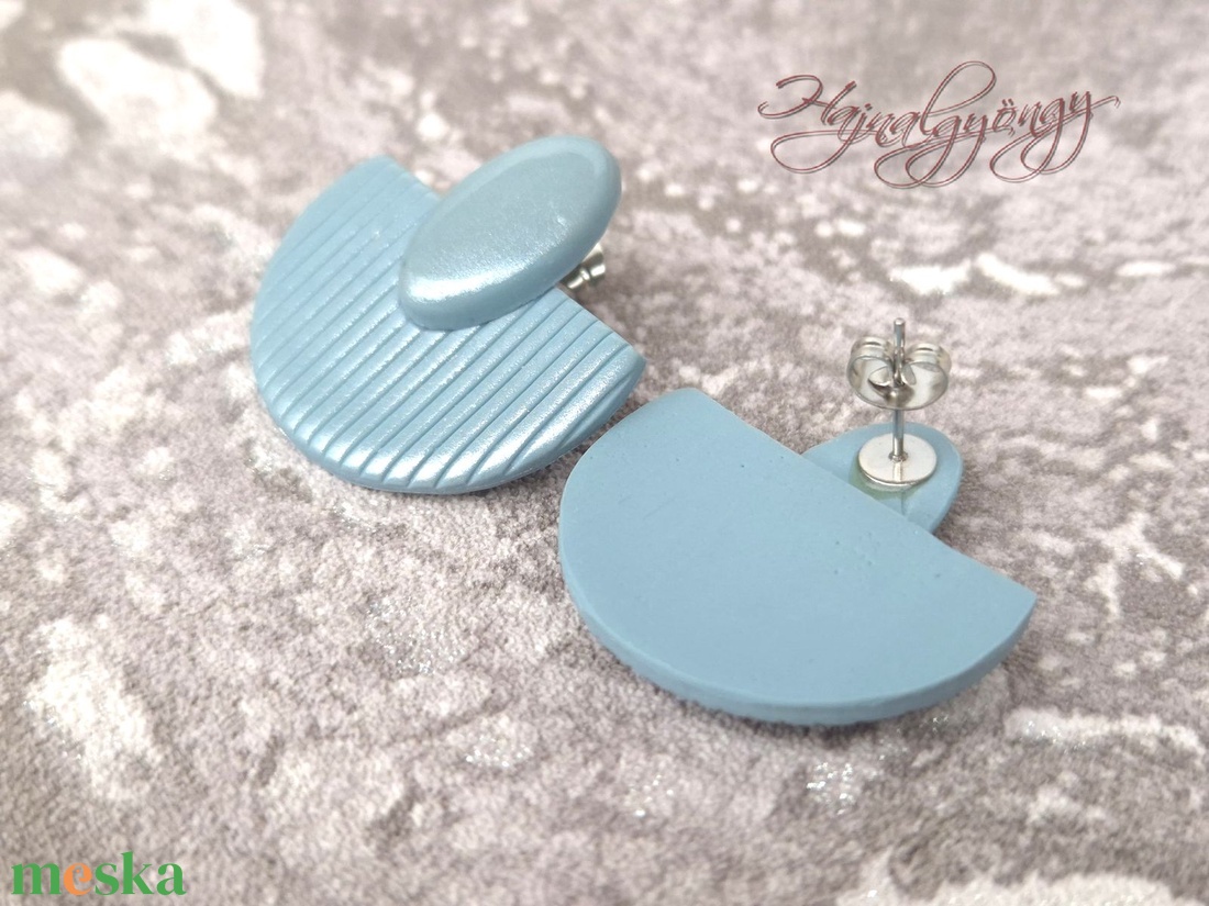 KÉK MINIMÁL fülbevaló - ékszer - fülbevaló - lógó fülbevaló - Meska.hu