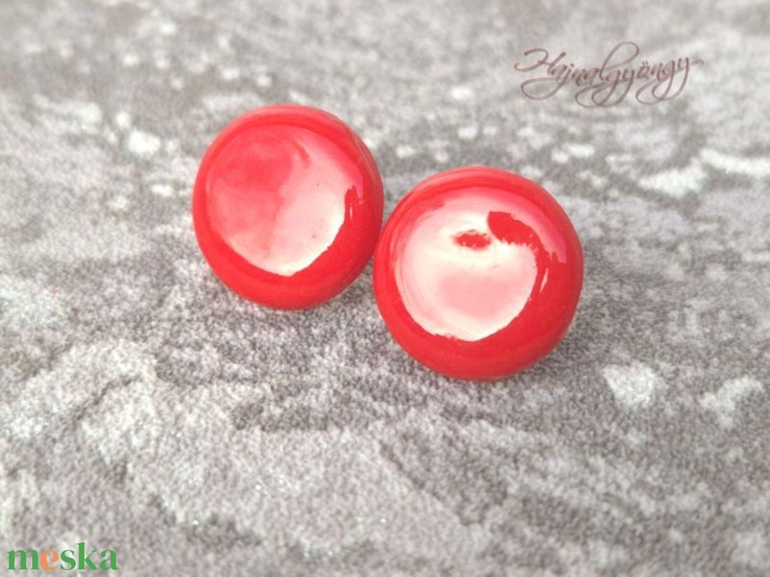 PIROS nemesacél fülbevaló 15 mm - ékszer - fülbevaló - pötty fülbevaló - Meska.hu