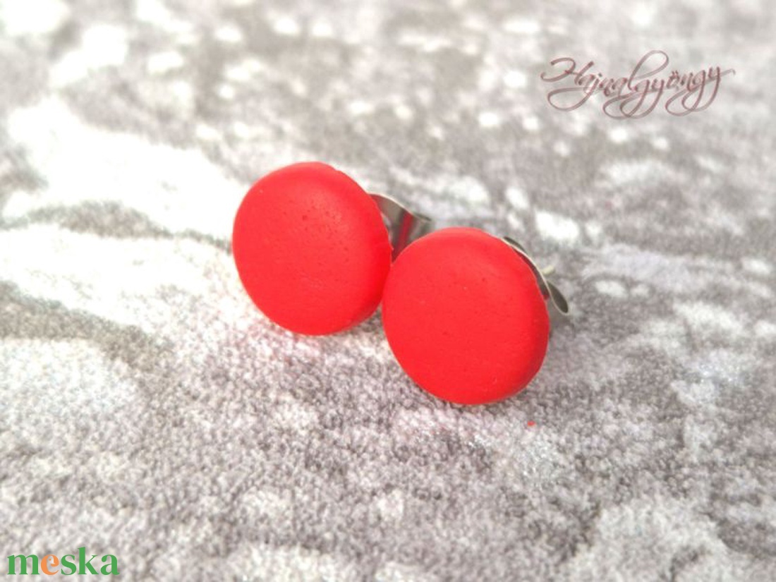 PIROS nemesacél fülbevaló 10 mm - ékszer - fülbevaló - pötty fülbevaló - Meska.hu