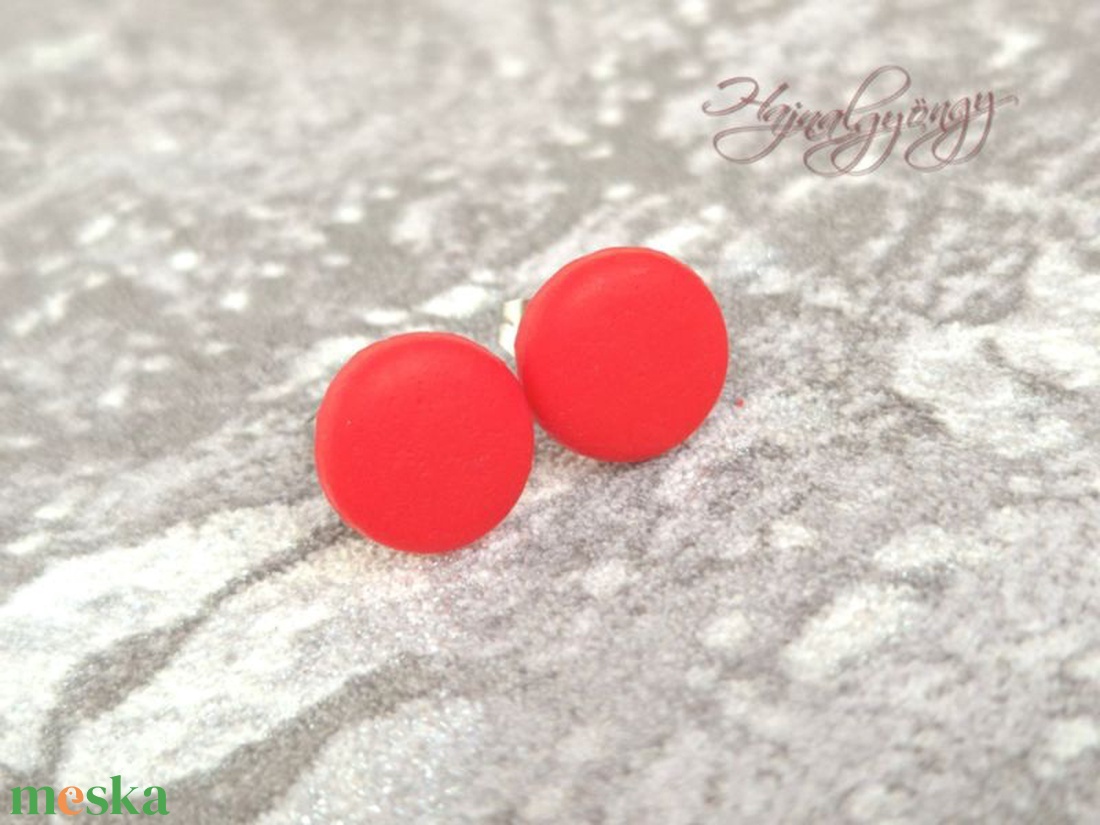 PIROS nemesacél fülbevaló 10 mm - ékszer - fülbevaló - pötty fülbevaló - Meska.hu