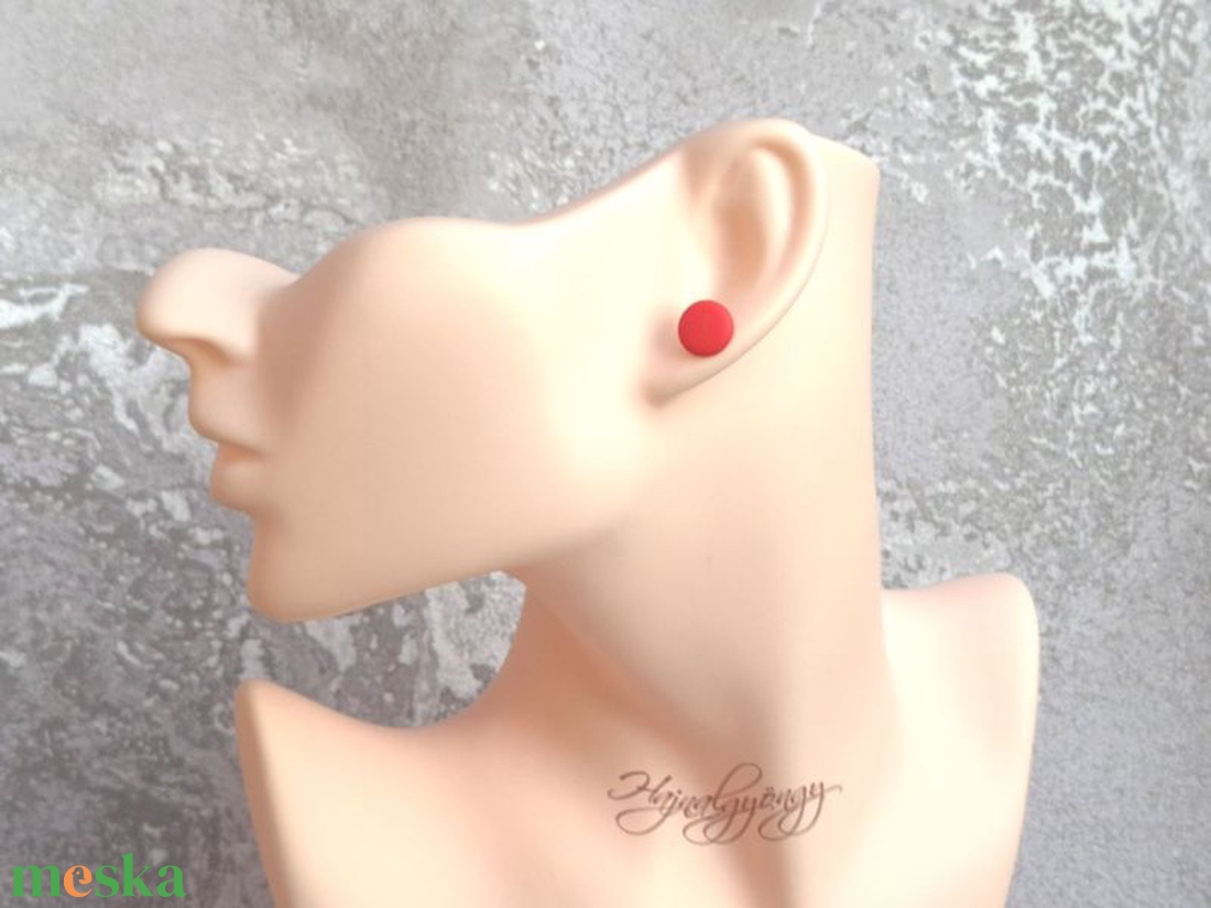 PIROS nemesacél fülbevaló 10 mm - ékszer - fülbevaló - pötty fülbevaló - Meska.hu