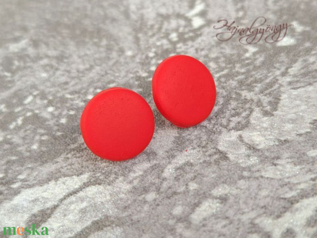PIROS nemesacél fülbevaló 15 mm - ékszer - fülbevaló - pötty fülbevaló - Meska.hu