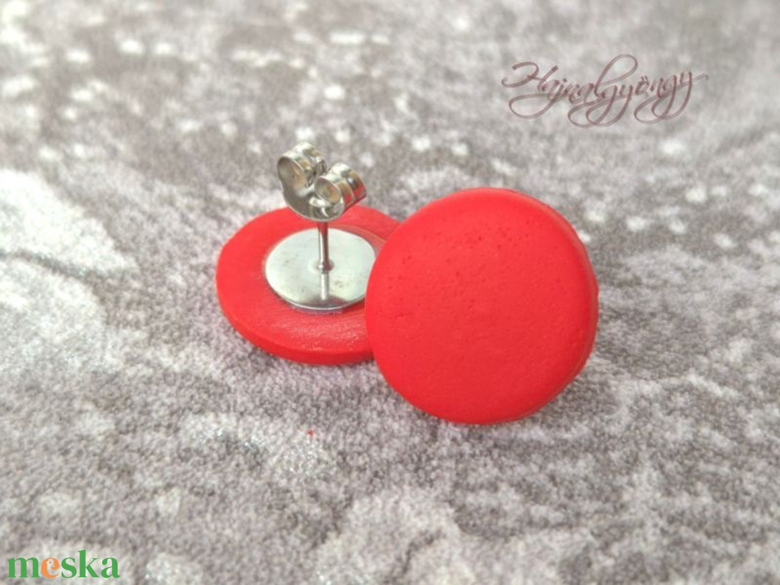PIROS nemesacél fülbevaló 15 mm - ékszer - fülbevaló - pötty fülbevaló - Meska.hu