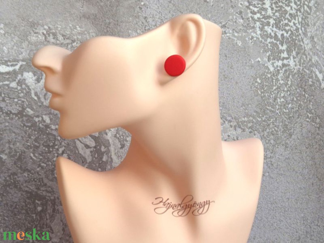 PIROS nemesacél fülbevaló 15 mm - ékszer - fülbevaló - pötty fülbevaló - Meska.hu