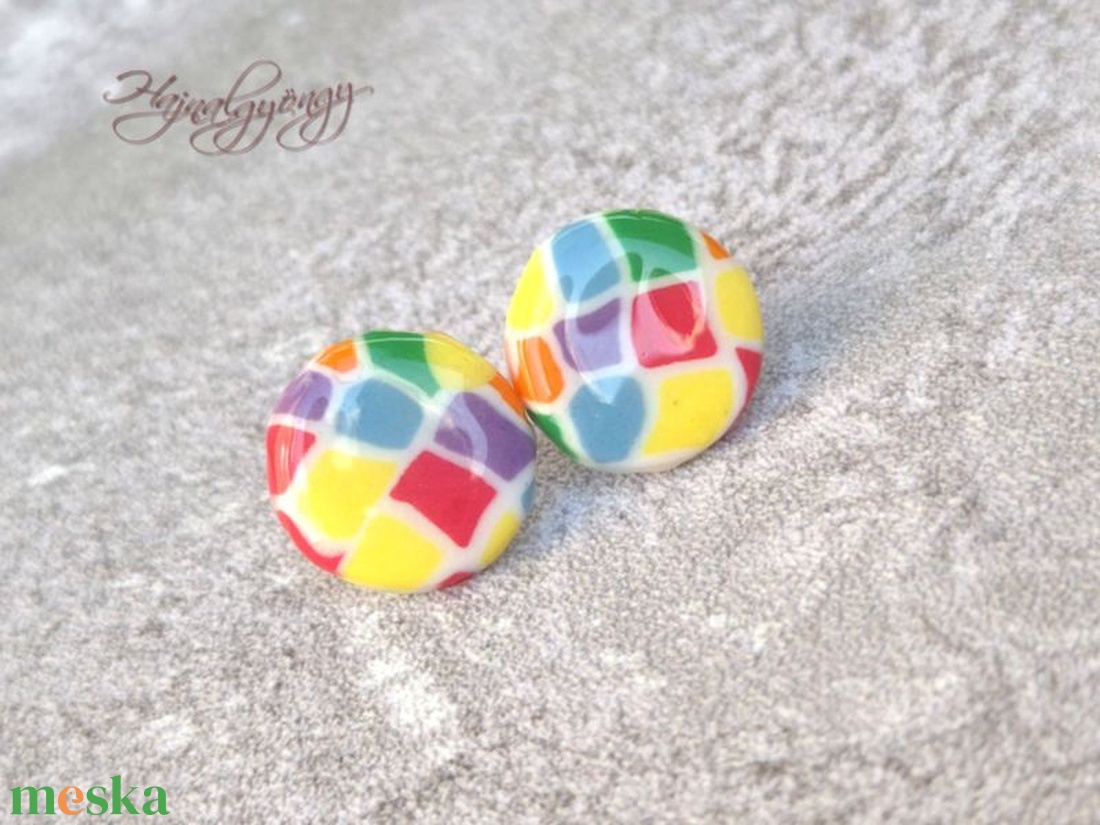 NYÁRI SZÍNEK nemesacél fülbevaló 15 mm - ékszer - fülbevaló - pötty fülbevaló - Meska.hu