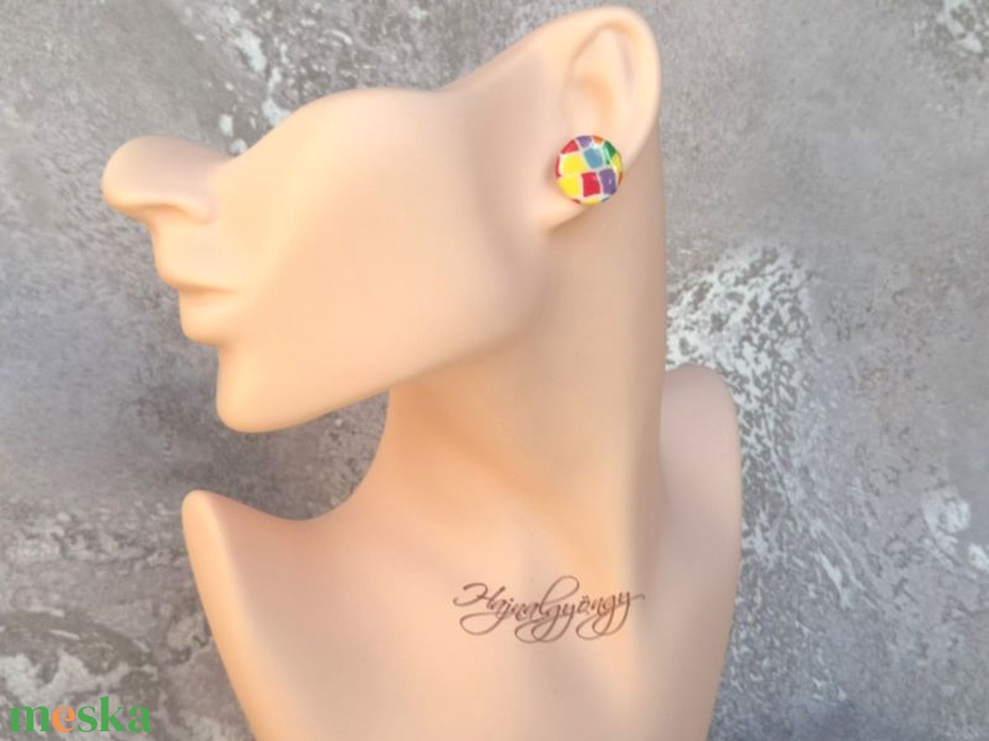NYÁRI SZÍNEK nemesacél fülbevaló 15 mm - ékszer - fülbevaló - pötty fülbevaló - Meska.hu