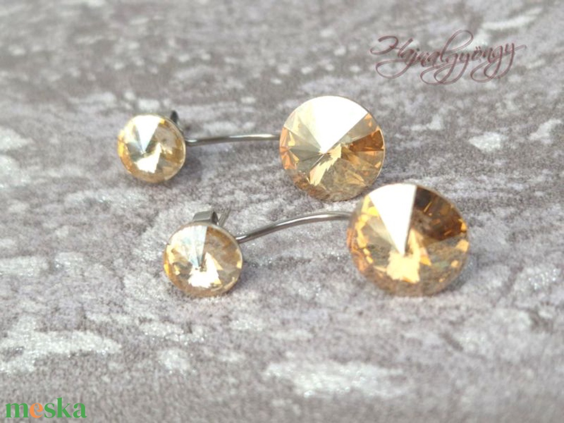 DUPLA GOLDEN SHADOW nemesacél fülbevaló  - ékszer - fülbevaló - pötty fülbevaló - Meska.hu