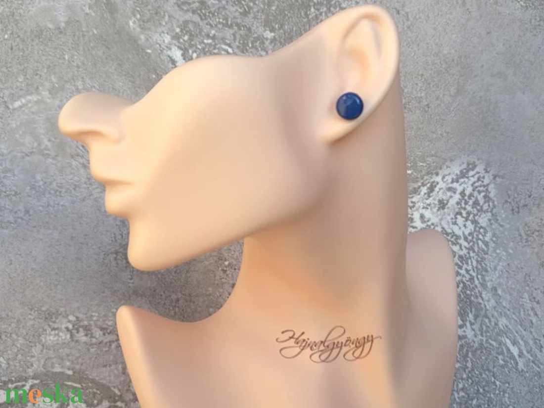 KÖZÉPKÉK nemesacél fülbevaló 10 mm - ékszer - fülbevaló - pötty fülbevaló - Meska.hu