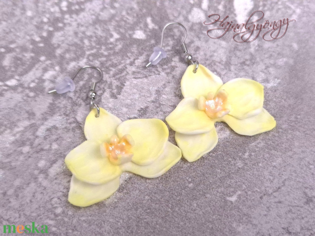 ORCHIDEA nemesacél fülbevaló  - ékszer - fülbevaló - lógó fülbevaló - Meska.hu