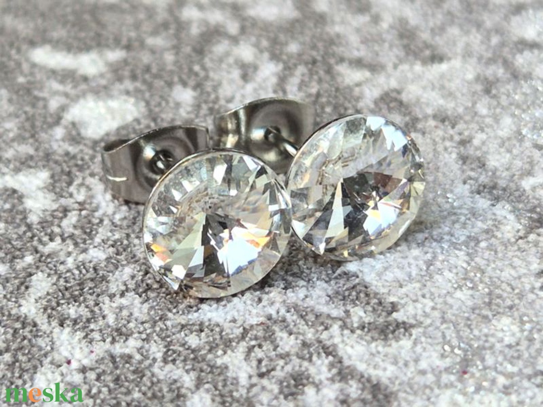 CRYSTAL fülbevaló 8 mm - ékszer - fülbevaló - pötty fülbevaló - Meska.hu