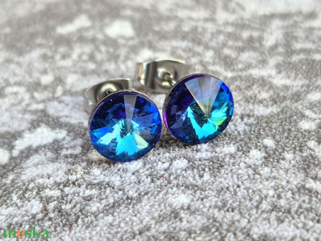 BERMUDA BLUE nemesacél fülbevaló 8 mm - ékszer - fülbevaló - pötty fülbevaló - Meska.hu
