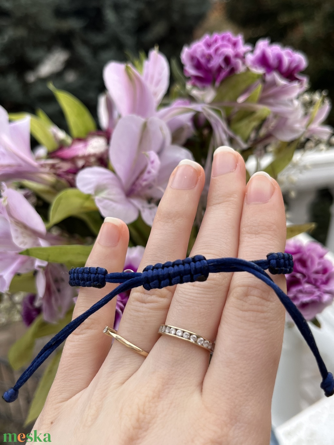 Fonott karkötő bronzszínű-narancssárga gyöngy pillangóval - ékszer - karkötő - fonott karkötő - Meska.hu