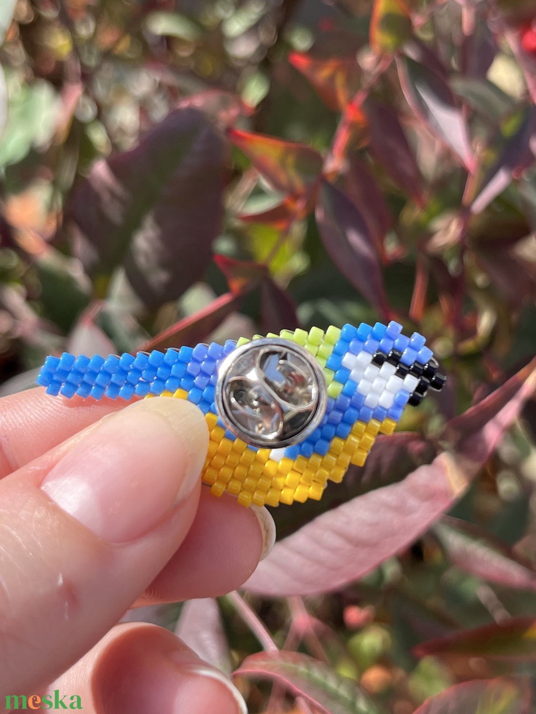 Cinege gyöngy bross - ékszer - kitűző és bross - Meska.hu