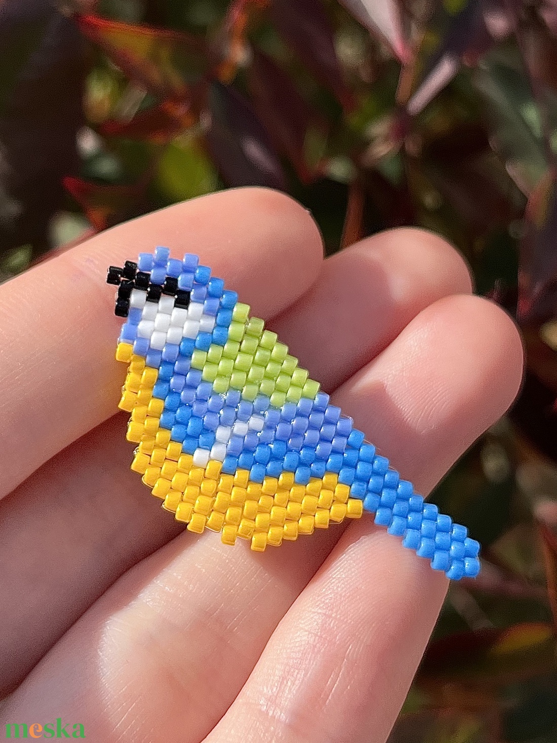 Cinege gyöngy bross - ékszer - kitűző és bross - Meska.hu