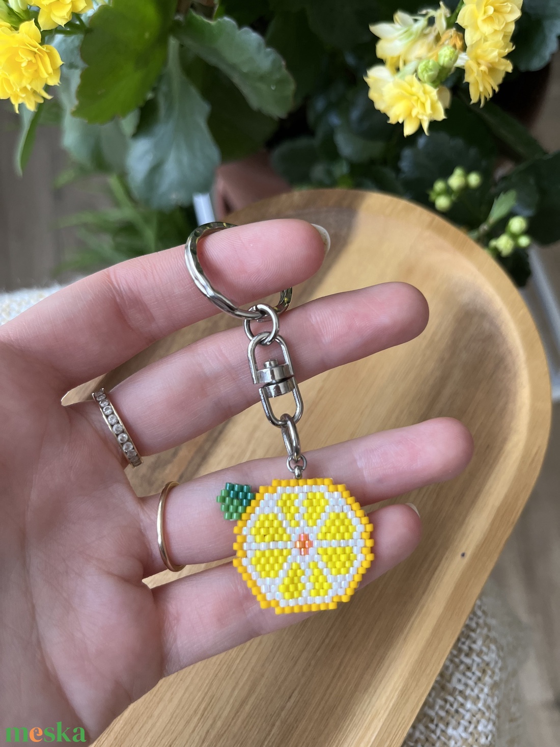 Citrus kulcstartó gyöngyből - táska & tok - kulcstartó & táskadísz - kulcstartó - Meska.hu