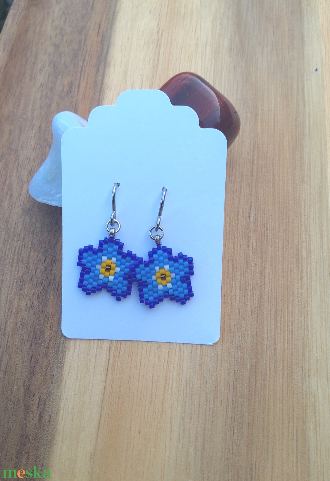 Nefelejcs fülbevaló  - ékszer - fülbevaló - lógó fülbevaló - Meska.hu