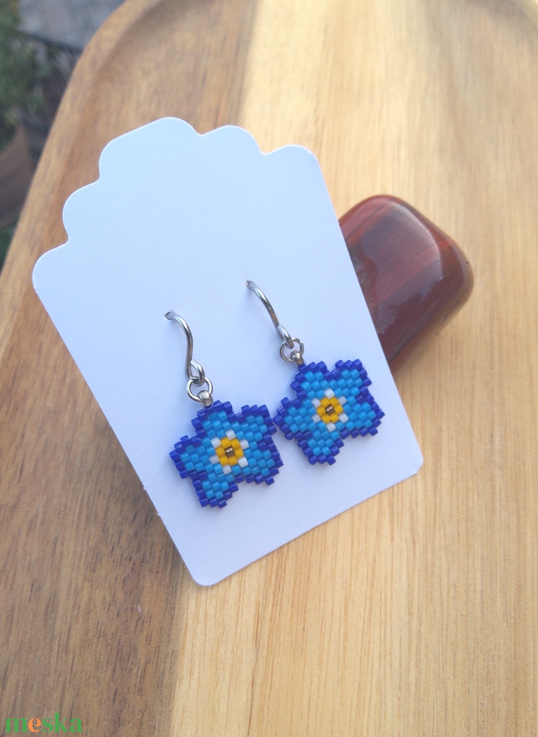 Nefelejcs fülbevaló  - ékszer - fülbevaló - lógó fülbevaló - Meska.hu