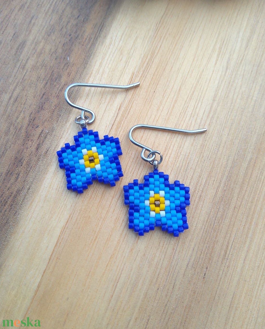 Nefelejcs fülbevaló  - ékszer - fülbevaló - lógó fülbevaló - Meska.hu