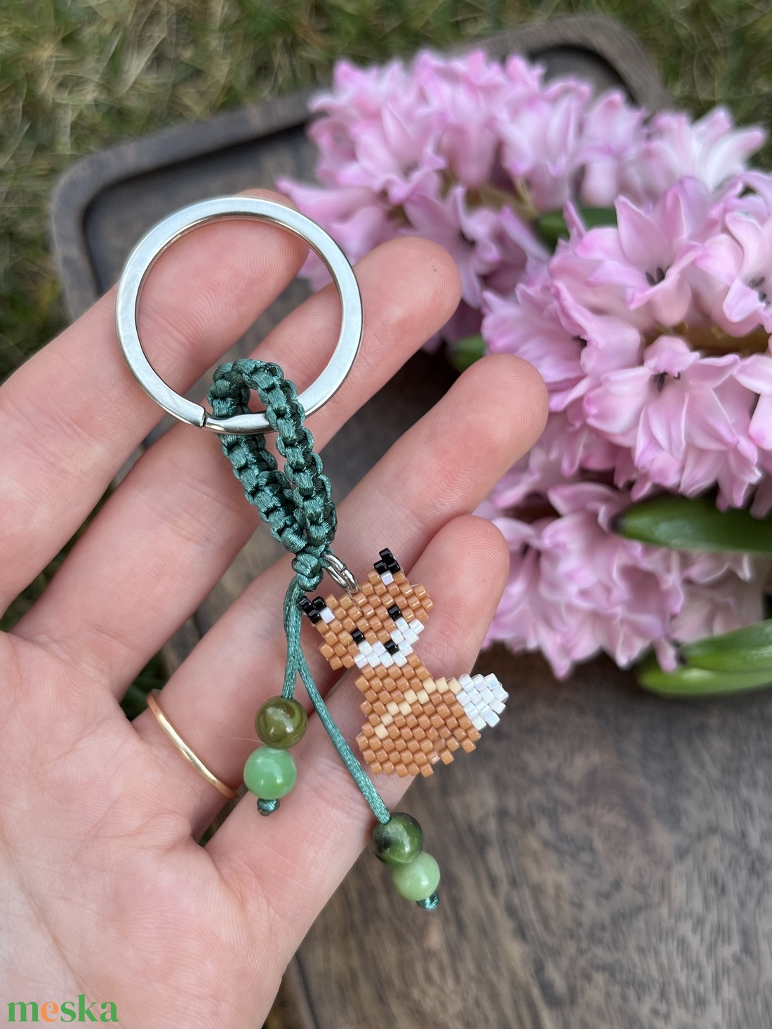 Rókás kulcstartó ásványokkal - táska & tok - kulcstartó & táskadísz - kulcstartó - Meska.hu