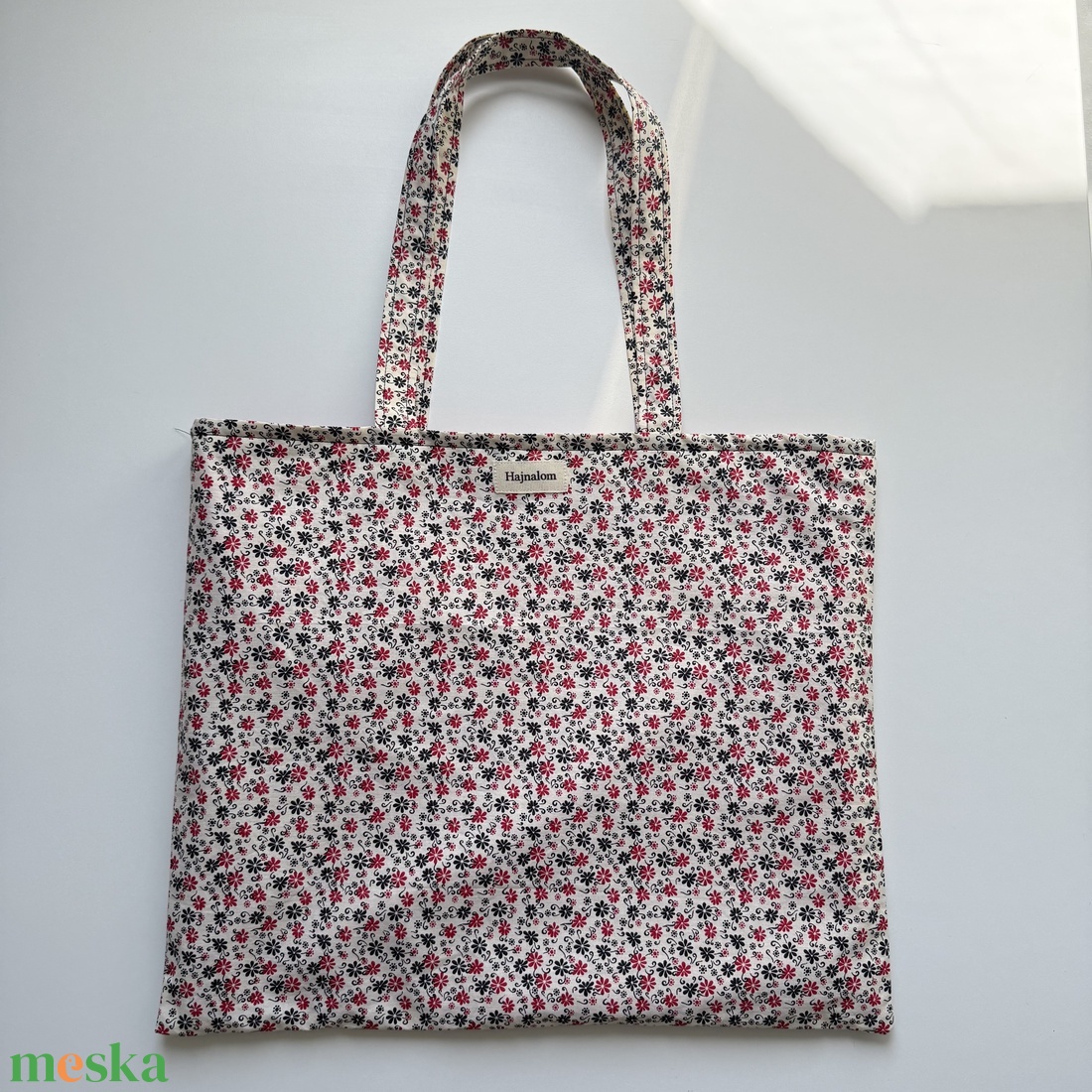 Virágos vászontáska - táska & tok - bevásárlás & shopper táska - shopper, textiltáska, szatyor - Meska.hu