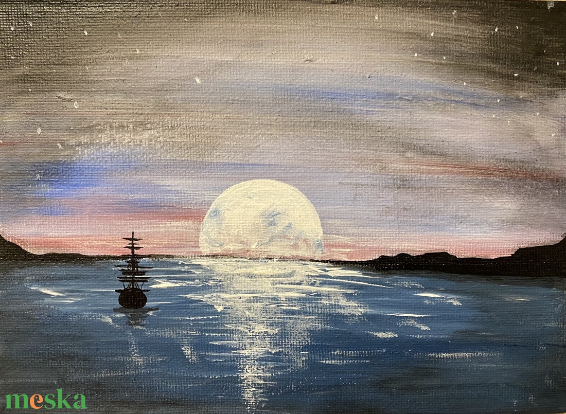Holdvilág - művészet - festmény - akril - Meska.hu