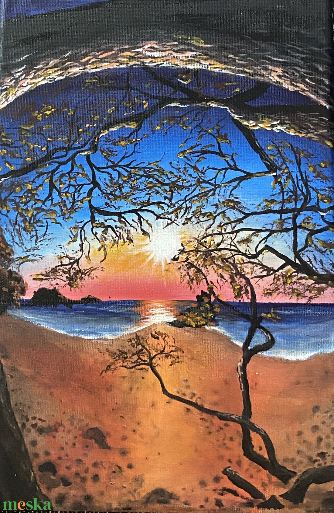 Naplemente - akril festmény feszített vásznon - művészet - festmény - akril - Meska.hu