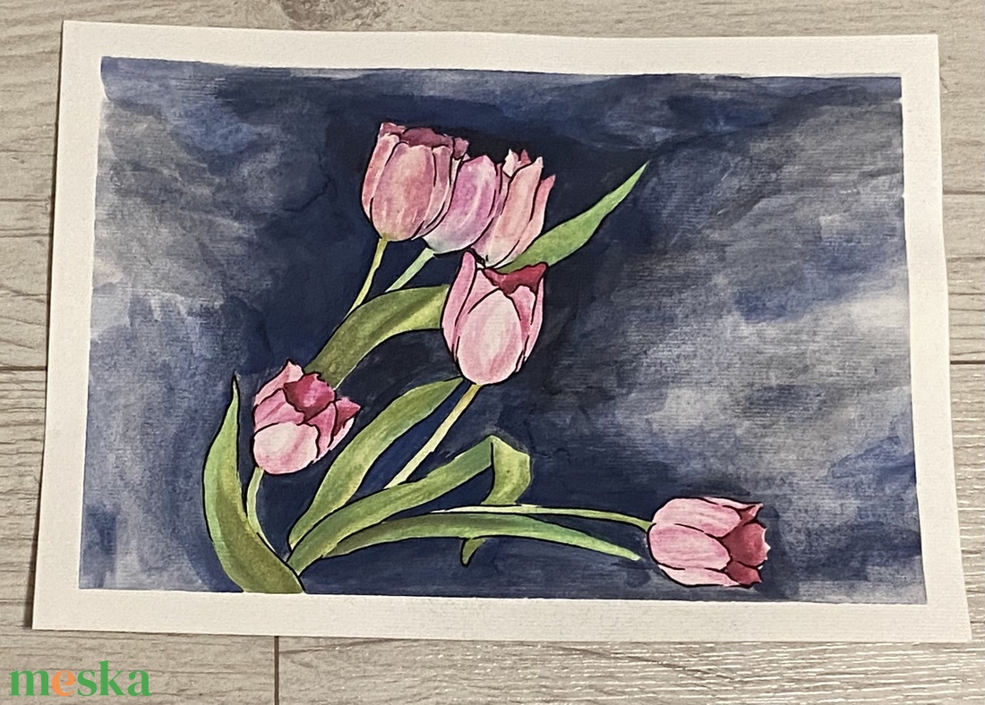 Tulipán akvarell - művészet - festmény - akvarell - Meska.hu