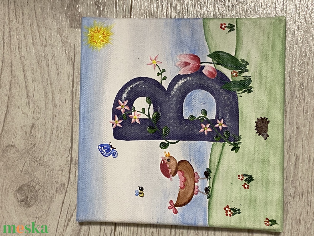 Monogramos/neves kép - művészet - festmény - akril - Meska.hu