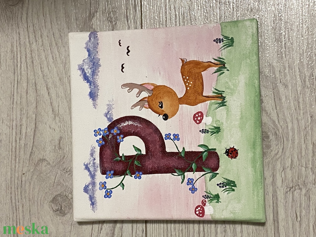 Monogramos/neves kép - művészet - festmény - akril - Meska.hu