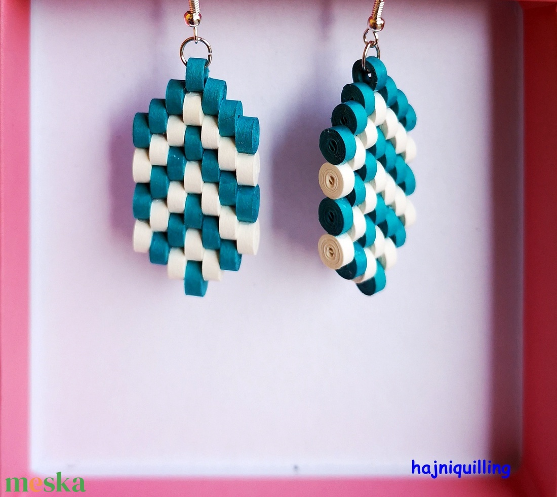 Nyíl minta fülbevaló - ékszer - fülbevaló - lógó fülbevaló - Meska.hu