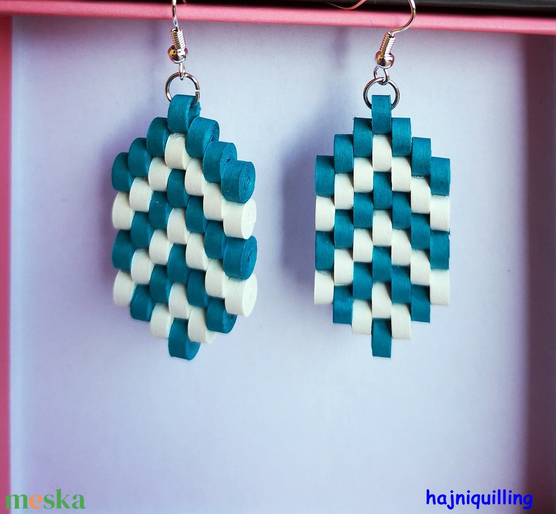 Nyíl minta fülbevaló - ékszer - fülbevaló - lógó fülbevaló - Meska.hu