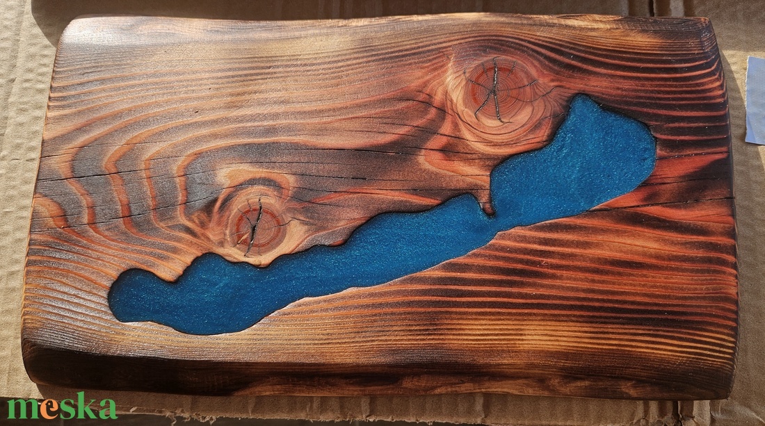 Balaton kép, fa+epoxy gyanta - diy (csináld magad) - egységcsomag - Meska.hu
