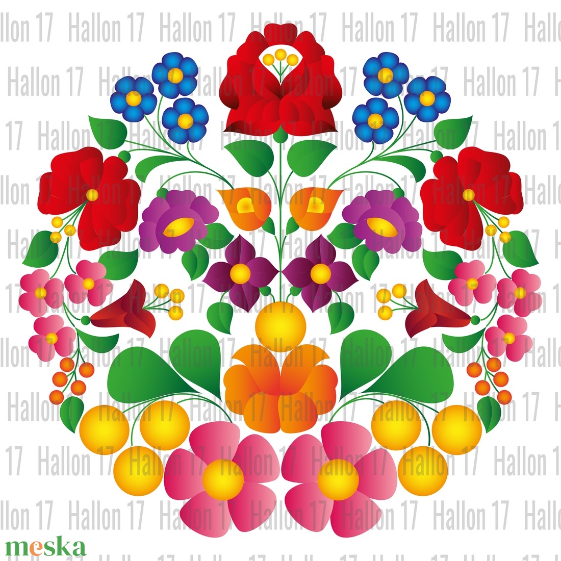 Hungarian folk art digitális vektorgrafikus minta 07 - művészet - grafika & illusztráció - digitális - Meska.hu