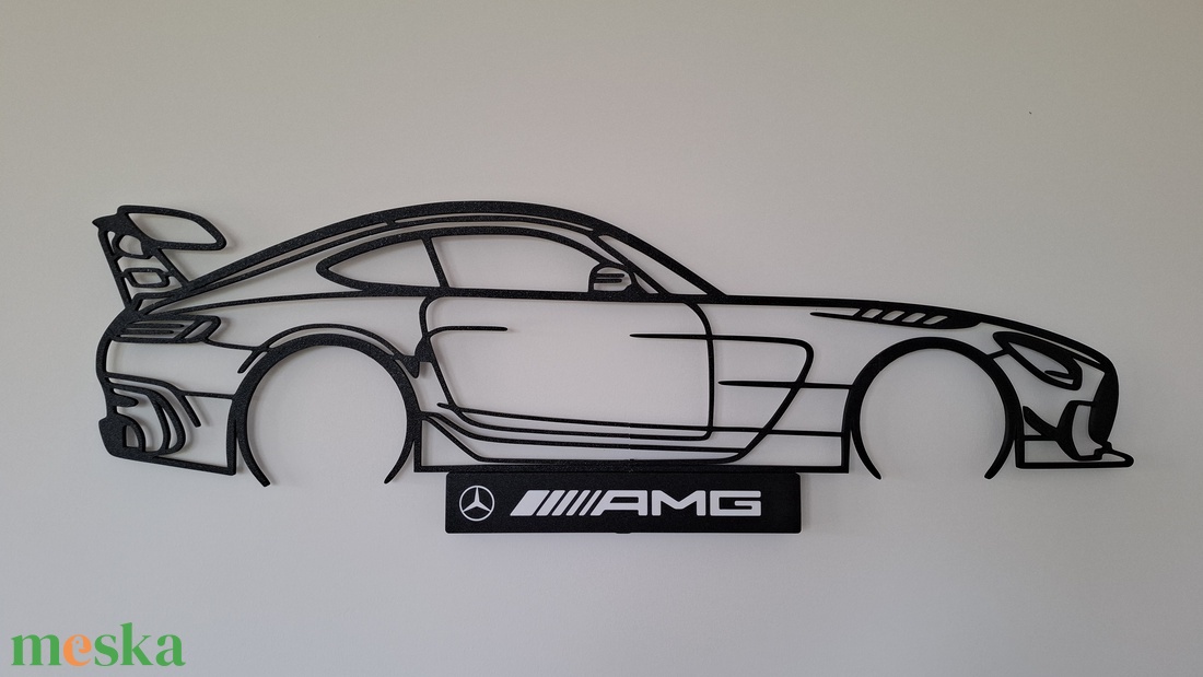 Mercedes AMG GT  3D nyomtatott sziluett falidísz LED háttérvilágítással - otthon & életmód - dekoráció - fali és függő dekoráció - falra akasztható dekor - Meska.hu