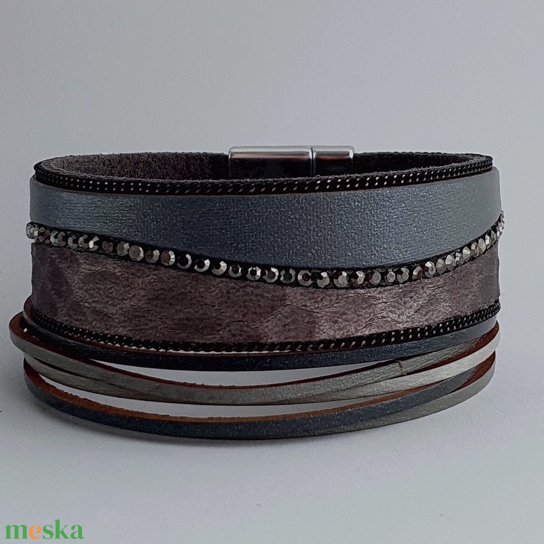 Cuff női karkötö szürke- metál barna - ékszer - karkötő - karperec - Meska.hu Cuff női karkötö szürke- metál barna - ékszer - karkötő - karperec - Meska.hu