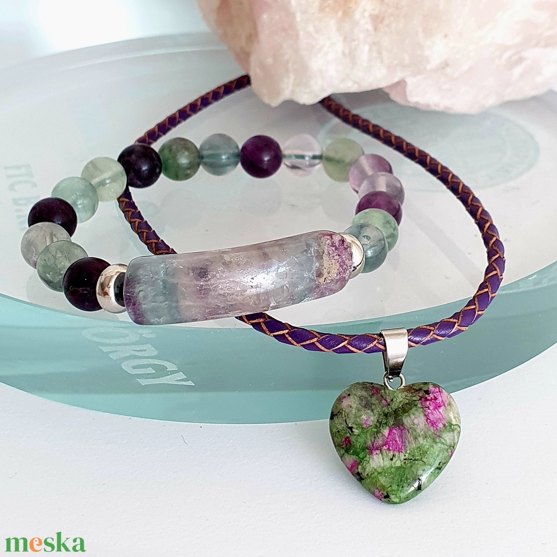 Zöld és Lila Fluorite ásvány szett - ékszer - ékszerszett - Meska.hu Zöld és Lila Fluorite ásvány szett - ékszer - ékszerszett - Meska.hu