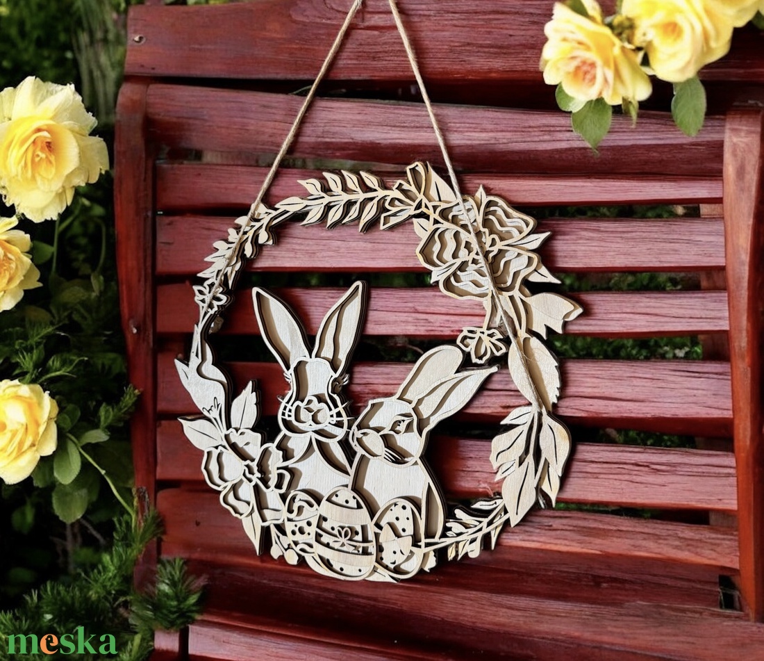 Tavaszi, húsvéti ajtókopogtató, dekoráció - otthon & életmód - dekoráció - ajtó- és ablak dekoráció - ajtódísz & kopogtató - Meska.hu