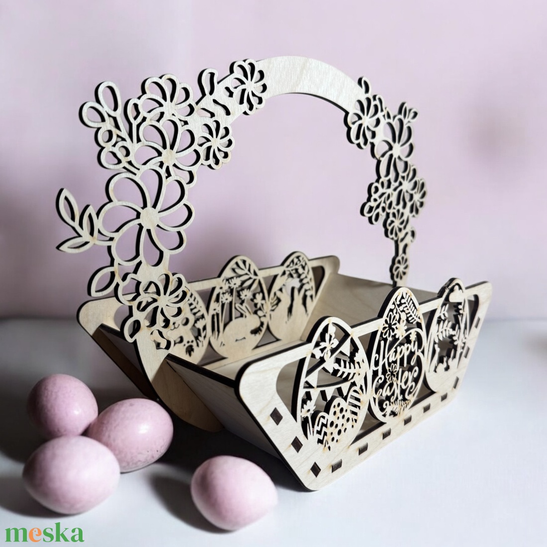 Húsvéti tojásgyűjtő kosár, dekor - táska & tok - kosár - Meska.hu