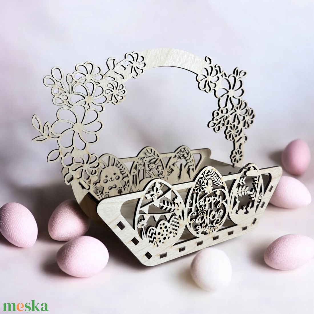 Húsvéti tojásgyűjtő kosár, dekor - táska & tok - kosár - Meska.hu