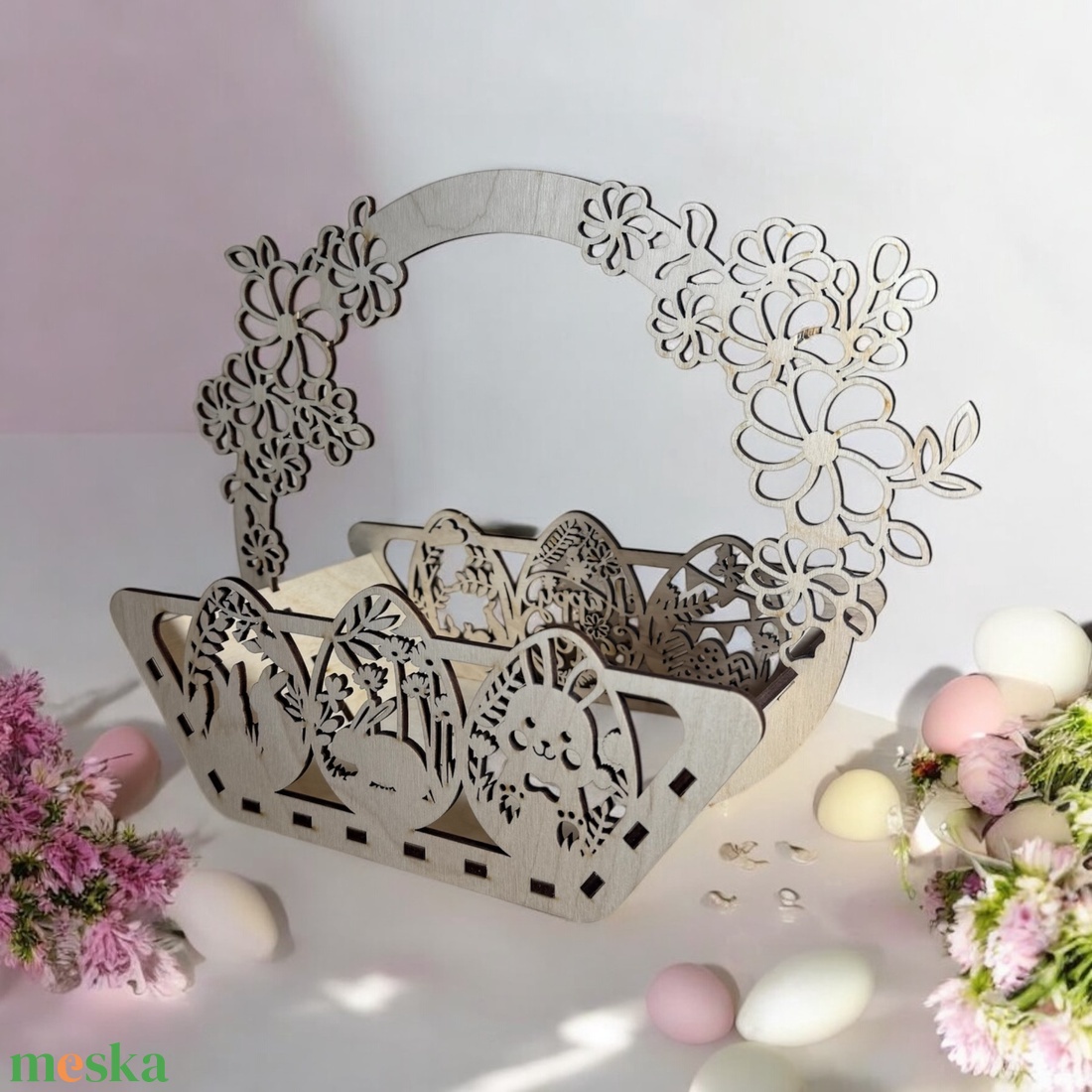 Húsvéti tojásgyűjtő kosár, dekor - táska & tok - kosár - Meska.hu