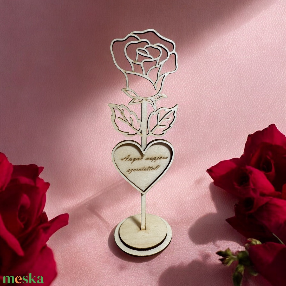 Anyák napi örökrózsa - egyedi felirattal - otthon & életmód - dekoráció - virágdísz és tartó - csokor & virágdísz - Meska.hu