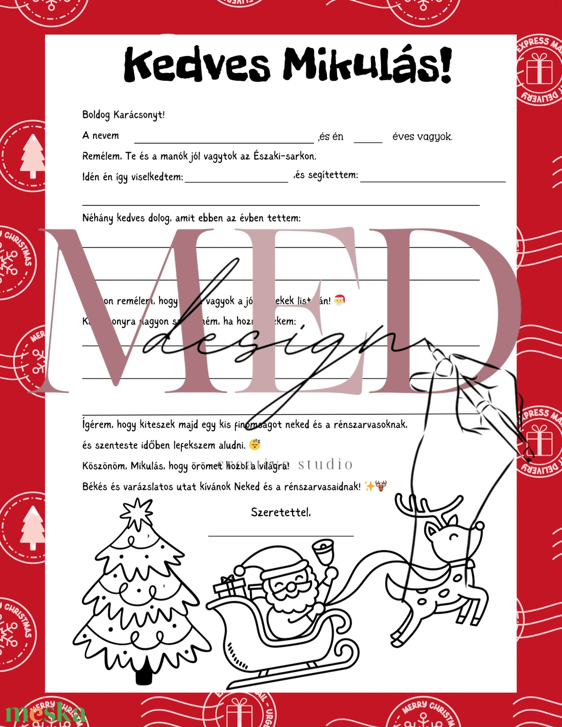 Mikulás levele csomag - 9db-os - karácsony - mikulás - mikulás ajándékok - Meska.hu